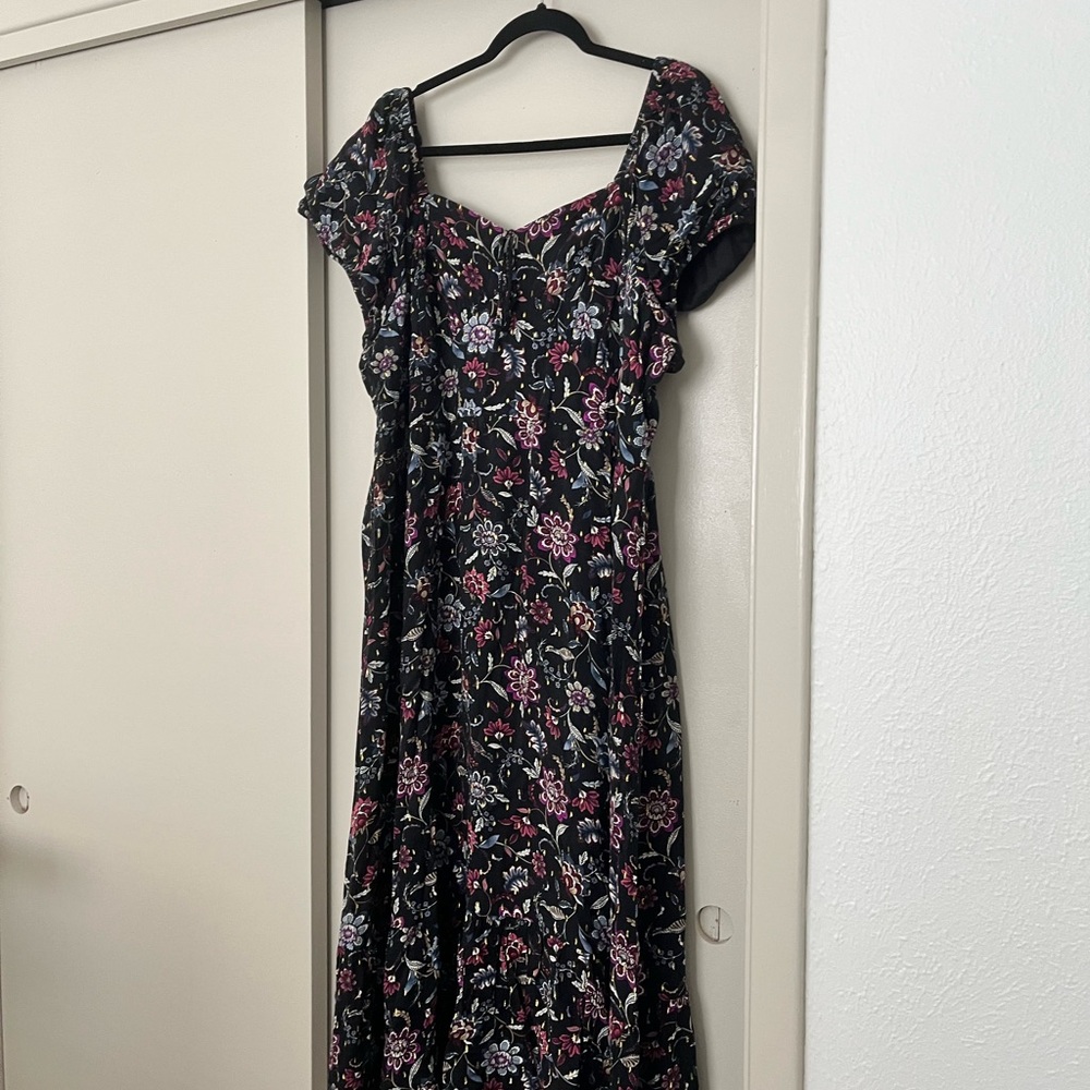 Lane Bryant Black Floral Maxi Dress